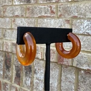 Tawny Brown Marble Chucky C Acrylic Earrings